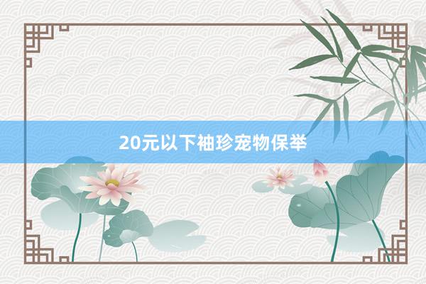 20元以下袖珍宠物保举