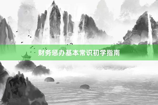 财务惩办基本常识初学指南